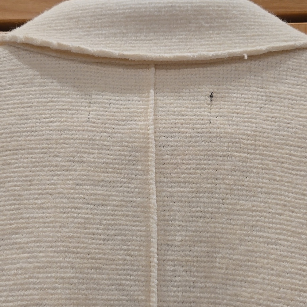 Zara Women's Blazer Coat, Wool Blend, Unlined, Creamy White, Buttons, Small - Picture 12 of 16
